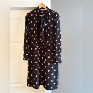 Tory Burch Polka Dot Long Sleeve Dress